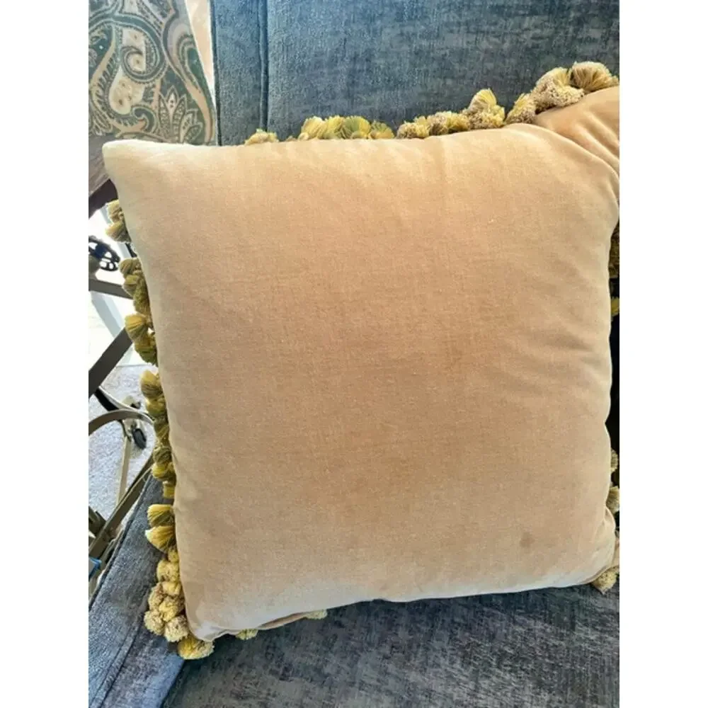 Vintage Aubusson Style Needlepoint Hen Chicken Pillow Tassel Fringe 17